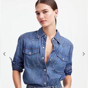 NWT Alexa Chung X Madewell Denim Button Down XL
